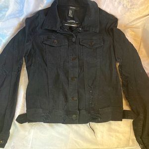 Black Distressed Denim Jacket